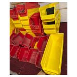 Lot of Red & Yellow Plastic Hardware Storage Containers Lot of Red & Yellow Plastic Hardware Storage Containers