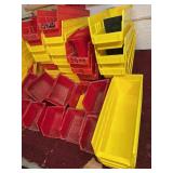 Lot of Red & Yellow Plastic Hardware Storage Containers Lot of Red & Yellow Plastic Hardware Storage Containers