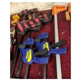 Clamp Lot - (2) Jorgensen #3736, (1) Jorgensen #3712, (3) Jorgensen #3718, and Irwin Quick-Grips Clamp Lot - (2) Jorgensen #3736, (1) Jorgensen #3712, (3) Jorgensen #3718, and Irwin Quick-Grips