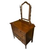 Antique Solid Wood Rolling Dresser (34" W x 33.5" T x 18.5" D) - READ DESCRIPTION Antique Solid Wood Rolling Dresser (34" W x 33.5" T x 18.5" D) - READ DESCRIPTION