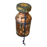 Vintage Repurposed Milk Can Decorated with Travel Themed Stickers and Cushioned Chair Top (27" Tall) Vintage Repurposed Milk Can Decorated with Travel Themed Stickers and Cushioned Chair Top (27" Tall)