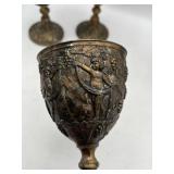 Vintage Corbell & Co. Silver Plated Cherub Grapevine Cordial Goblets (5.75" tall) Vintage Corbell & Co. Silver Plated Cherub Grapevine Cordial Goblets (5.75" tall)