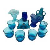 Vintage Blue Glassware Lot Vintage Blue Glassware Lot