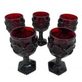 Nice Vintage AVON Ruby Red Cape Cod Collection 4.5" Wine Glasses Nice Vintage AVON Ruby Red Cape Cod Collection 4.5" Wine Glasses