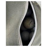 Vintage RAM Vinyl/Leather Golf Bag with Golf Clubs and Balls Vintage RAM Vinyl/Leather Golf Bag with Golf Clubs and Balls
