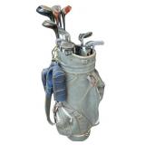 Vintage RAM Vinyl/Leather Golf Bag with Golf Clubs and Balls Vintage RAM Vinyl/Leather Golf Bag with Golf Clubs and Balls