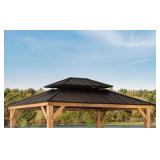 One Gazebo Top -13 ft. x 11 ft. Black Wooden Hardtop Gazebo Top with Galvanized Steel Double Roof One Gazebo Top -13 ft. x 11 ft. Black Wooden Hardtop Gazebo Top with Galvanized Steel Double Roof