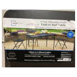 Mainstays 4 Foot Fold-in-Half Adjustable Folding Table Mainstays 4 Foot Fold-in-Half Adjustable Folding Table