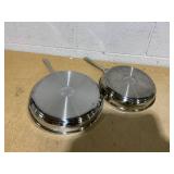 2PCS The Cellar Stainless Steel 10" & 12" Open Fry Pan 2PCS The Cellar Stainless Steel 10" & 12" Open Fry Pan
