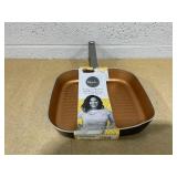 Ayesha Curry Home Collection 11.25-inch Porcelain Enamel Nonstick Square Grill Pan Ayesha Curry Home Collection 11.25-inch Porcelain Enamel Nonstick Square Grill Pan