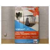 Vibrant Life Double-Door Folding Metal Wire Dog Crate, Divider and Leak-Proof Tray Vibrant Life Double-Door Folding Metal Wire Dog Crate, Divider and Leak-Proof Tray