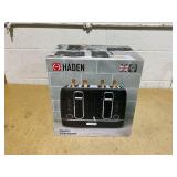 Haden Starbeck 4 Slice Wide Slot Stainless Steel Toaster, Black & Chrome Haden Starbeck 4 Slice Wide Slot Stainless Steel Toaster, Black & Chrome
