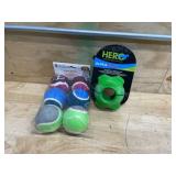 Lot of 2 Dog Toys - Tennis Balls 6pk and Hero Treat Dispensing Ball Lot of 2 Dog Toys - Tennis Balls 6pk and Hero Treat Dispensing Ball