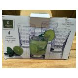 Gibson Home Great Foundations 4 piece 13 oz Embossed Glass Set Gibson Home Great Foundations 4 piece 13 oz Embossed Glass Set