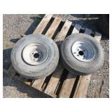 2 Armstrong Trailer Tires on 4-Hole Rims 2 Armstrong Trailer Tires on 4-Hole Rims