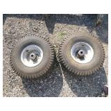 2 Carlisle Turf Saver Tires on Rims 2 Carlisle Turf Saver Tires on Rims