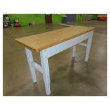 Adjustable Height Steel  Bench with Wood Top 27x72 Inch