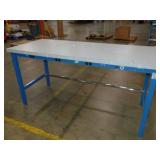 Adjustable Height Heavy Duty Steel  Bench 30x72 Inch with Power Strip