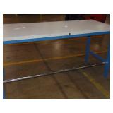 Adjustable Height Heavy Duty Steel  Bench 30x72 Inch with Power Strip