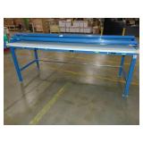 30x96 Inch Global Industrial Adjustable Height Heavy Duty Workbenches with Power with 2 Shelfs