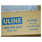 1500 Pack 10 x 12" 1 Mil Poly Bags
