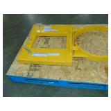 Vestil DGS-55-D Steel Deluxe Single Drum Gripper 55 Gallon 43-3/16 In x 28 In x 7-1/8 In 1500 Lb. Capacity, Yellow