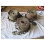 Mixed Lot of Winch Straps with Chain Anchors