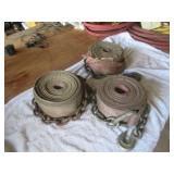 Mixed Lot of Winch Straps with Chain Anchors