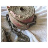 Mixed Lot of Winch Straps with Chain Anchors