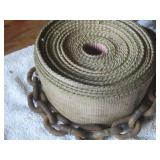 Mixed Lot of Winch Straps with Chain Anchors