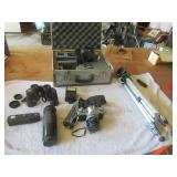 Canon AE-1 35mm Camera with Accessories, Case, Tripod and Nikon Binoculars