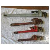 Lot of 4 Pipe Wrenches