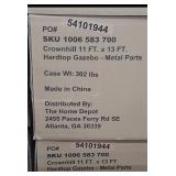 One Gazebo Top -13 ft. x 11 ft. Black Wooden Hardtop Gazebo Top with Galvanized Steel Double Roof