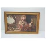 "The Good Shepherd" Vintage Framed Print 22"x 15"