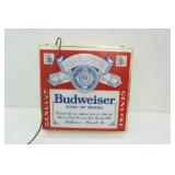 Vintage Budweiser Hanging Light Sign 17"x 16"x6"