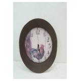 Hanging Rooster Clock 25"x18"x3.5" metal