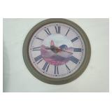 Hard Resin Rooster Clock 14" diameter