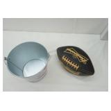 Budweiser Tin Bucket & Budweiser Black Leather Football