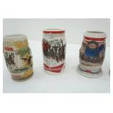 Budweiser Clydesdale Holiday Steins 5ct & 1ct Evolution of the Budweiser Label 1999 State Convention Stein
