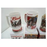 6ct Budweiser Clydesdale Holiday Steins