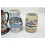 Budweiser & Coors Holiday Steins 6ct