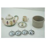 Metal Stove Knobs, Antique Crock and other collectibles