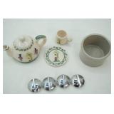 Metal Stove Knobs, Antique Crock and other collectibles