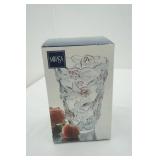 Bella Rosa Pink Frost Glass Vase 9.5" tall-Crystal