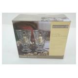 NEW Crystal Tulip Garden 7" Vase & 2 Hurricane Candles