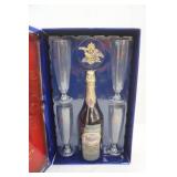 Budweiser Limited Edition 1qt Bottle & 4 Beer Glasses. 2000