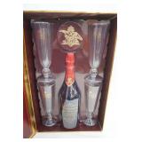 Budweiser Millenium Limited Edition 1 qt Bottle & 4 Glasses. 1999