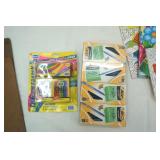 Coloring Books, Chalk & Eraser, Bic Pens, Clip Boards