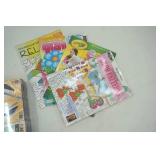 Coloring Books, Chalk & Eraser, Bic Pens, Clip Boards