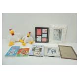 Stuffed Chickens, Picture Frames, Vintage Books-kids & birds
